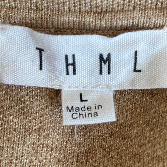 THML Color Block Longline Knit Open Cardigan Sleeveless Western Ranch Fall-L - Picture 11 of 14